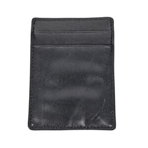 NAUTICA MEN'S BLACK LEATHER WALLET – 4 CARD HOLDER WITH MONEY CLIP & POCKET